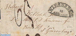 Germany, Empire 1845 Small Folding Letter From Wiesbaden To 's Gravenhage, Postal History - Vorphilatelie