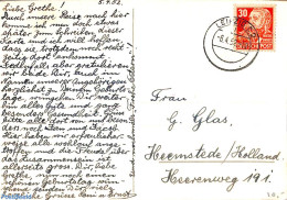 Germany, DDR 1952 Postcard To Holland With Friedr. Engels 30pf Stamp, Postal History - Covers & Documents