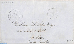 Canada 1854 Folding Letter From Galt To Hamilton, Postal History - Cartas & Documentos