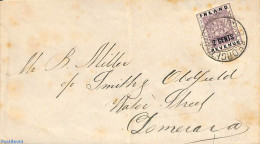 Guyana 1890 Inland Letter, Postal History, Transport - Ships And Boats - Boten