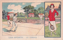 Illustrateur - Sports - Tennis -  Publicité Au Dos - 1900-1949