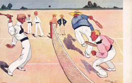 Illustrateur Signé - Sports - Tennis -  Rencontre De Tennis Acharnée - Parfait Etat - Beauvais