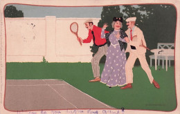Illustrateur - B. WENNERBERG - Sports - Trio Sur Un Cours De Tennis   - 1903 - Parfait Etat - Wennerberg, B.