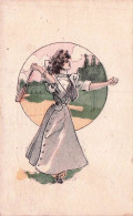 Illustrateur  - Sport - TENNIS  - Jeune Femme Jouant Au Tennis - 1910 - 1900-1949