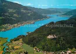 73243136 Ossiachersee Mit Burgruine Landskron Fliegeraufnahme Ossiachersee - Altri & Non Classificati