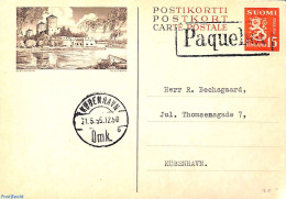 Finland 1955 Illustrated Postcard, PAQUEBOT Postmark, Used Postal Stationary - Brieven En Documenten