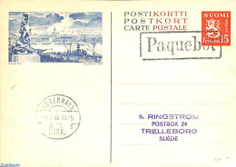 Finland 1955 Illustrated Postcard, PAQUEBOT Postmark, Used Postal Stationary - Briefe U. Dokumente