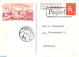 Finland 1955 Illustrated Postcard, PAQUEBOT Postmark, Used Postal Stationary - Covers & Documents