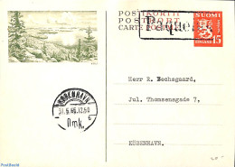 Finland 1955 Illustrated Postcard, PAQUEBOT Postmark, Used Postal Stationary - Cartas & Documentos