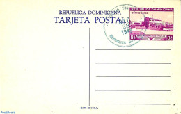 Dominican Republic 1948 Illustrated Postcard 9c, Unused With Postmark, Used Postal Stationary, Sport - Swimming - Natation