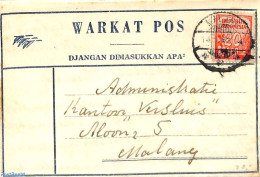 Indonesia 1953 WARKAT POS To Malang, Postal History - Indonesien