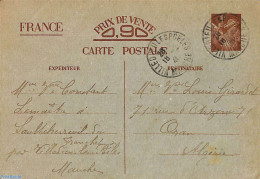 France 1942 Postcard 0.90 To Oran, Algeria, Used Postal Stationary - Briefe U. Dokumente