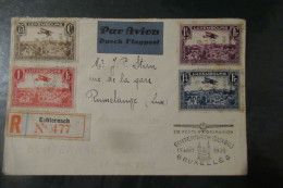 LUXEMBOURG LETTRE RECOMMANDEE PAR AVION PREMIERE POSTE 17 AOUT 1932 - Storia Postale