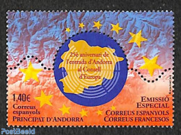 Andorra, Spanish Post 2019 25 Years European Council Member 1v, Mint NH, History - Various - Europa Hang-on Issues - J.. - Ungebraucht
