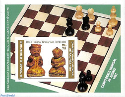 Sao Tome/Principe 1981 Chess S/s, Imperforated, Mint NH, Sport - Chess - Scacchi