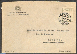 Switzerland 1933 Letter With Franco Stamp II (circle 16.8mm), Postal History - Briefe U. Dokumente