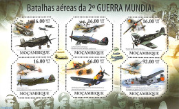 Mozambique 2011 World War II Fighters 6v M/s, Mint NH, History - Transport - World War II - Aircraft & Aviation - 2. Weltkrieg