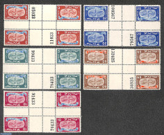 Israel 1948 Israël, 5 Cross Gutters Tete-beche Blocks MNH, Rare Item!, Mint NH - Neufs (avec Tabs)