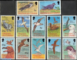 Tristan Da Cunha 1977 Definitives, Birds 12v, Unused (hinged), Nature - Birds - Tristan Da Cunha