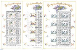 Liechtenstein 2007 Wishing Stamps 3 M/s, Mint NH, Nature - Various - Birds - Textiles - Ongebruikt