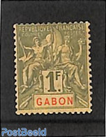 Gabon 1904 1fr, Stamp Out Of Set, Unused (hinged) - Unused Stamps