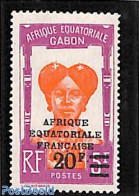 Gabon 1926 20F On 5F, Stamp Out Of Set, Mint NH - Ongebruikt