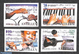 Netherlands Antilles 1997 Child Welfare, Music 4v, Imperforated, Mint NH, Performance Art - Music - Musica