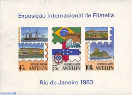 Netherlands Antilles 1983 Brasiliana S/s, Imperforated, Mint NH, Transport - Ships And Boats - Ships