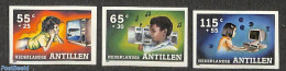 Netherlands Antilles 1988 Child Welfare 3v, Imperforated, Mint NH, Science - Computers & IT - Informatik