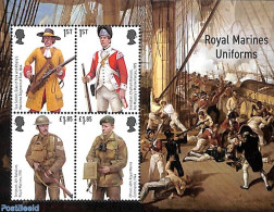 Great Britain 2022 Royal Marines S/s, Mint NH, History - Transport - Various - Militarism - Ships And Boats - Uniforms - Nuevos