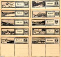 Austria 1930 10 Illustrated Postcards, Unused Postal Stationary - Cartas & Documentos