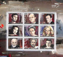 Greece 2009 Greek Actors 9v M/s, Unused (hinged), Performance Art - Theatre - Unused Stamps