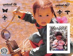 Mongolia 1996 UNICEF S/s, Imperforated, Mint NH, History - Sport - Various - Unicef - Scouting - Rotary - Rotary, Lions Club