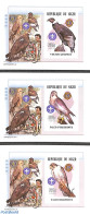 Niger 2002 Scouting, Birds Of Prey 3 S/s, Imperforated, Mint NH, Nature - Sport - Various - Birds - Birds Of Prey - Sc.. - Rotary Club