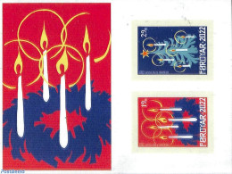 Faroe Islands 2022 Christmas Foil Booklet, Mint NH, Religion - Christmas - Stamp Booklets - Weihnachten