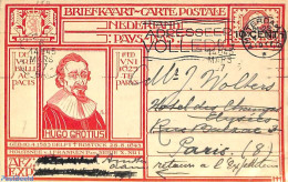 Netherlands 1926 Postcard 10c On 12.5c, Hugo Grotius, Used Postal Stationary - Covers & Documents