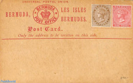 Bermuda 1900 Postcard With 1/d And 1d Stamp, Unused Postal Stationary - Bermudes