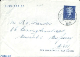 Netherlands 1952 Aerogramme 35c, Used Postal Stationary - Lettres & Documents