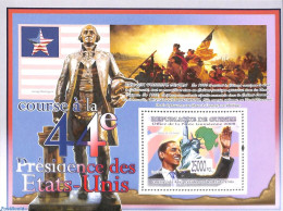 Guinea, Republic 2009 Barack Obama S/s, Mint NH, History - American Presidents - Art - Sculpture - Skulpturen