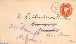 Canada 1904 Envelope 2c, Used, Forwarded, Used Postal Stationary - Lettres & Documents