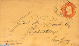 United States Of America 1880 Envelope 3c, BURLINGTON, Used Postal Stationary - Covers & Documents