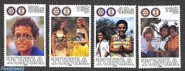 Tonga 1990 Christmas, Rotary 4v, SPECIMEN, Mint NH, Religion - Various - Christmas - Rotary - Noël
