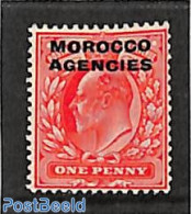 Great Britain 1907 MOROCCO AGENCIES 1d, Stamp Out Of Set, Mint NH - Unused Stamps