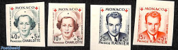 Monaco 1949 Red Cross 4v Imperforated, Unused (hinged), Health - Red Cross - Nuevos
