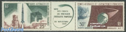 French Antarctic Territory 1966 Satellites 2v+tab [:T:], Unused (hinged), Transport - Various - Space Exploration - Jo.. - Nuovi