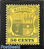 Mauritius 1902 50c, WM Crown-CA, Stamp Out Of Set, Unused (hinged), History - Transport - Coat Of Arms - Ships And Boats - Bateaux