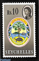 Seychelles 1962 10R, Stamp Out Of Set, Unused (hinged), History - Nature - Transport - Coat Of Arms - Turtles - Ships .. - Schiffe
