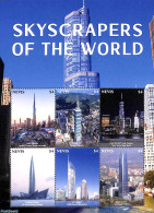 Nevis 2022 Skyscrapers Of The World 6v M/s, Mint NH - St.Kitts Y Nevis ( 1983-...)