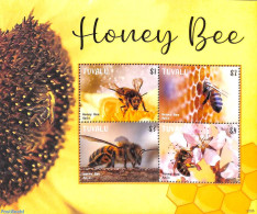 Tuvalu 2022 Honey Bee 4v M/s, Mint NH, Nature - Bees - Insects - Other & Unclassified