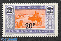 Mauritania 1922 20f On 5f, Stamp Out Of Set, Unused (hinged), Nature - Cattle - Other & Unclassified